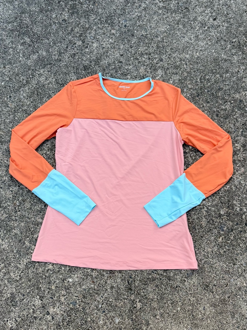 Lands' End Women's Crew Neck Long Sleeve Rash Guard UPF 50 Size XS